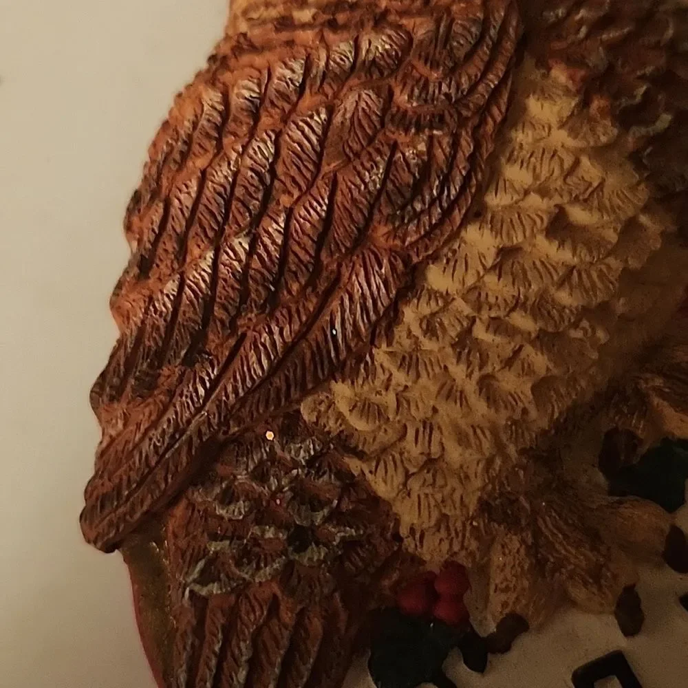 Owl Clock Ornament - Brown and White